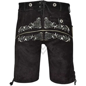 Nouveaux shorts traditionnels bavarois pour hommes, Lederhosen, fabriqués sur mesure, motif uni, style Trachten, pour l'Oktoberfest allemand. - Product Image 3