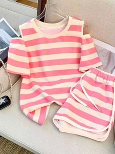 Women's Summer Set 100% Cotton <b>Lightweight</b> Breathable Solid Digital Print Customizable Casual Daily Wear - Product Image 5