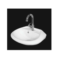 Lavabo mural en céramique moderne de haute qualité pour salle de bain, avec drain, certifié ISO9001, facile à nettoyer, résistant à l'eau