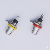 Petit connecteur RCA femelle Lotus, adaptateur de montage sur panneau en alliage de zinc nickelé, composant à souder, ensemble de trois pièces
