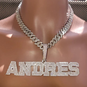 Custom <b>Name</b> Shape Pendant 925 Sterling Silver Lab Grown VVS Diamond Iced Out Hip Hop Charm Luxury Jewelry Unisex - Product Image 2