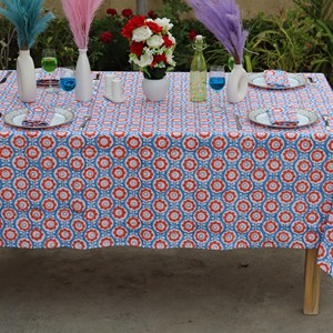 Nappe carrée artisanale moderne indienne en coton imprimé floral, écologique, réutilisable, durable, lavable et personnalisable pour mariages - Product Image 5