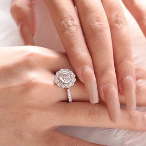 <b>Adjustable</b> 925 Sterling Silver Gold Lab Grown Diamond <b>Ring</b> Elegant Timeless Statement Jewelry Brilliant Stone Setting - Product Image 1