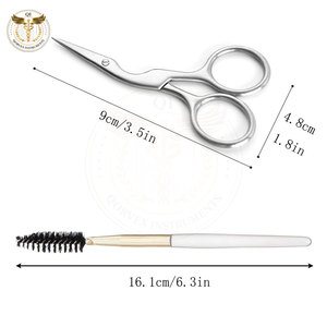 Ciseaux à sourcils incurvés en acier inoxydable de qualité supérieure, vente en gros, service OEM, faible MOQ, fabriqué au Pakistan - Product Image 2