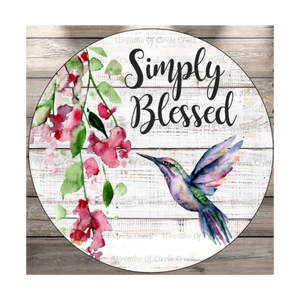 Placa Decorativa de Madera Redonda Personalizada al por Mayor para Jardín, Estilo Vintage, con Colibrí, para Colgar en la Pared, con Diseño de Flor Bendita - Product Image 1