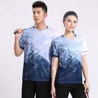 Ensemble uniforme de tennis, badminton et tennis de table respirant à manches courtes imprimé pour adultes, grande taille, unisexe, séchage rapide, personnalisable