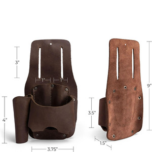 Étui de ceinture moderne en cuir véritable fait main pour mètre à ruban, avec boucle automatique en alliage, idéal pour charpentiers et constructeurs - Product Image 3