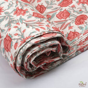Vente chaude indien Floral main bloc imprimé 100% coton tissu tissu pour femmes vêtements rideaux artisanat sacs revêtements extérieurs - Product Image 6