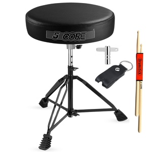 5 Core <b>Drum</b> Throne 3" Thick Padded Guitar Stool 200Lb Capacity Heavy Duty Adjustable Drummer Chair - Product Image 1