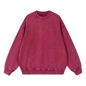 เสื้อสเวตเชิ้ตคอกลมโอเวอร์ไซส์ ยูนิเซ็กซ์ ผ้าฝ้ายถัก 100% ทรงปกติ สวมใส่สบายๆ สำหรับฤดูใบไม้ร่วง แขนยาว สีพื้น - Product Image 4