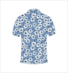 Polo pour homme à imprimé floral bleu, manches courtes, décontracté, été, golf, léger, col classique, chemise tendance - Product Image 1