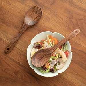 Modern Wooden Serving Essentials – Elegant Spoon & Fork for Cozy Dining Spaces - Product Image 1