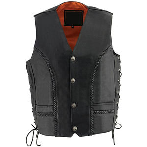 Gilet en cuir pour homme sans manches et ajustable, coupe polyvalente, coupe-vent, fabriqué en cuir de haute qualité, gilets en cuir élégants pour homme - Product Image 5