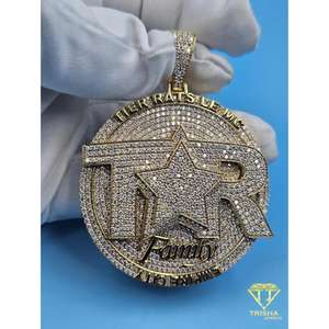 Colgante de Estrella TAR de Lujo Estilo Hip Hop con Acabado de Diamantes, Colgante de Estrella TAR con Incrustaciones de Diamantes para Hombre, Colgante de Estrella TAR con Incrustaciones de Diamantes, Colgante de Hip Hop - Product Image 5