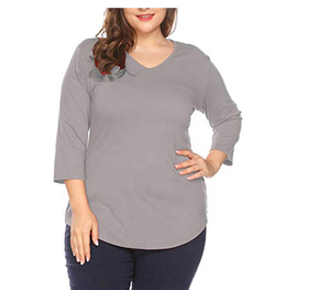 Camiseta de Manga Corta con Cuello en V para Mujer, 100% Algodón Orgánico de Lujo, Preencogido, Certificado GOTS, Premium, Suave, Transpirable - Product Image 2