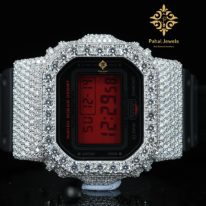 นาฬิกาดิจิตอลประดับเพชร Pahal Jewels ตัวเรือนทรงสี่เหลี่ยมขนาด 40 มม. สายยาง นาฬิกาควอตซ์สุดหรูสำหรับผู้ชาย - Product Image 3