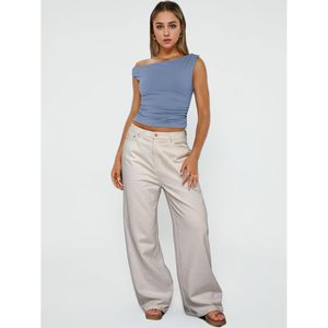 เสื้อกล้ามโชว์ไหล่เปิดไหล่แขนกุดของผู้หญิงเสื้อครอปแบบลำลองเสื้อครอปเสื้อฤดูร้อน Y2K อินเทรนด์รัดรูป - Product Image 3