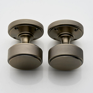 Modern Gunmetal Knurled Round <b>Door</b> <b>Knob</b> Heavy Duty Interior Cabinet Drawer Pull Hardware - Product Image 2