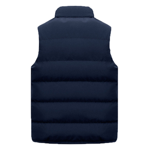 Fashionable Breathable <b>Canvas</b> Puffer Vest Casual Solid Pattern Button Closure Waterproof Eco-Friendly Winter Sleeveless Jacket - Product Image 3