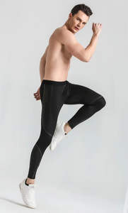 Pantalones Deportivos de Compresión para Hombre, Transpirables, Antibacterianos, Cintura Elástica, Tela de Algodón y Bambú, Estampados, Ropa Deportiva para Correr - Product Image 5