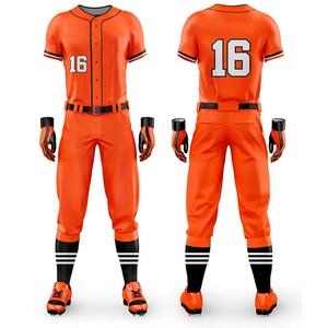 Nuevo precio al por mayor personalizado profesional personalizado Color béisbol Jersey uniforme conjunto transpirable ropa deportiva Color naranja - Product Image 1