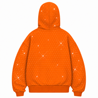 Cagoule d'hiver personnalisée en strass avec fermeture éclair, masque intégral surdimensionné, veste streetwear épaisse 100 % coton respirante