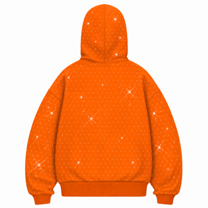 Sudadera con capucha y cremallera de diamantes de imitación personalizada, estilo pasamontañas, extragrande, con máscara facial completa, chaqueta de streetwear de peso pesado - Product Image 4