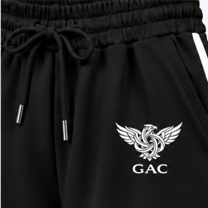 Womens <b>Black</b> Wide Leg Track Pants With <b>White</b> Side <b>Stripes</b> High Waist Drawstring Pockets Loose Fit Sportswear Casual Day <b>Trousers</b> - Product Image 5