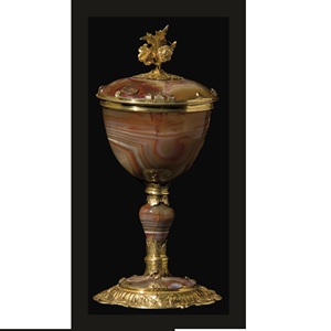 Calice élégant orange - Couleur bronze également personnalisable avec motif gravé. Le calice est un article religieux en laiton de haute qualité, fait main. - Product Image 1