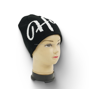 Unisex Beanie Hat <b>Letter</b> Pattern 100% <b>Acrylic</b> Rhinestone Embroidery Casual Outdoor Winter Cap 56-58CM Adult - Product Image 5