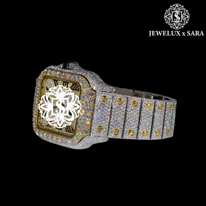 Best Quality Customized Stylish Elegant Luxury <b>Automatic</b> Rose Gold Moissanite Diamond Hip Hop Watch Available for Export Price - Product Image 3