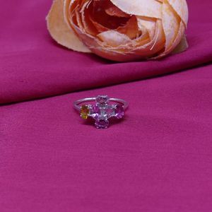 Anillo Clásico de Plata de Ley 925 con Turmalina Multicolor para Mujer, Joyería Plateada para Bodas - Product Image 6