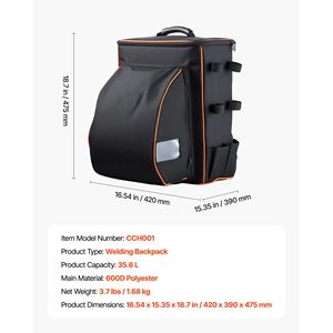 Sac à dos de soudage Extreme Gear 35,6 L en polyester 600D avec pochette pour casque, sac à dos tactique multi-usages pour outils - Product Image 4
