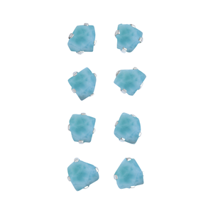 Boucles d'oreilles en argent sterling 925 naturel Larimar rugueux papillon à la mode à la mode Lot de 4 paires - Product Image 1