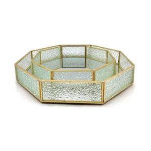 Plateau en forme d'étoile, en laiton fin, avec perles, miroir en verre, design géométrique moderne, multifonctionnel, rectangulaire, en métal, plateaux décoratifs - Product Image 5