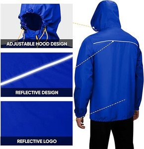 Softshell <b>Jacket</b> <b>Men</b>’s Ultra-<b>Lightweight</b> Packable Windbreaker – Waterproof Emergency Shell with Integrated Travel Pouch - Product Image 2