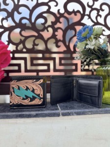 Trending 2026 New Hand Tooled Leather <b>Wallet</b> Men's RFID Nylon Lining Hot Sale Fashion Black Colour Cash <b>Card</b> Holder Gift For Him - Product Image 5
