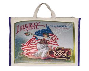 Bolso Tote de Lona de Algodón con Correa de Seda Estampada, Asa Larga, Patrón Geométrico, Logotipo Personalizado, Reciclado, para Uso Diario - Product Image 1