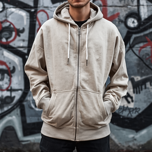 Sudadera con capucha y cremallera de 500 GSM, de algodón grueso y forro polar, con personalización OEM y ODM. - Product Image 1