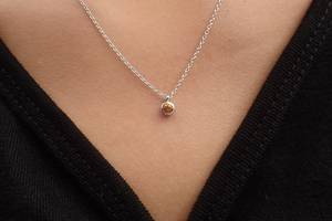 Citrine <b>Necklace</b> <b>Solid</b> Gold November Birthstone Bridesmaid Anniversary Gift Women Minimalist Jewelry - Product Image 5