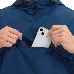 Chaqueta Cortavientos con Capucha para Hombre, Ligera, Ecológica, Resistente al Viento, Transpirable, Ropa Deportiva para Exteriores, Color Personalizado, Letra Premium - Product Image 6