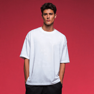 Wide Leg Sleeve T Shirt Men 100% Polyester Cotton Drop Shoulder <b>Tee</b> Shirts Men's Summer Casual Wear T Shirts Mens - Product Image 3