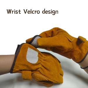 Guantes de Seguridad de Cuero, Textura Suave, Resistentes a la Abrasión, Antideslizantes, Guantes de Trabajo de Uso General, Puño Recto - Product Image 3