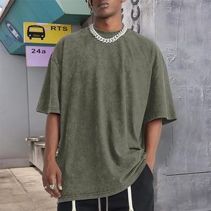 Camiseta Oversize Boxy de Algodón 100% de 240 GSM con Logo Personalizado, Venta Directa de Fábrica, Tejido Jersey Sencillo de Alto Gramaje, Lavado Ácido para Hombre - Product Image 5