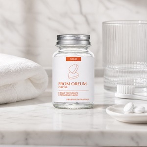 [FROM OREUM] Dentifrice solide pour voyage d'affaires, saveur mandarine de Jeju, 60 comprimés pour trousse de toilette personnelle, idéal pour les voyages - Product Image 5