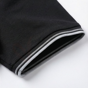 Polo à manches courtes pour homme, noir, 100% coton piqué, respirant, coupe classique, design tricoté uni - Product Image 6