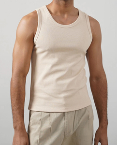 Factory Rate Hooded Sporty Tank Tops Men's Wholesale Custom <b>Logo</b> Comfortable Solid Color 100% Cotton Breathable Eco-Friendly - Product Image 2