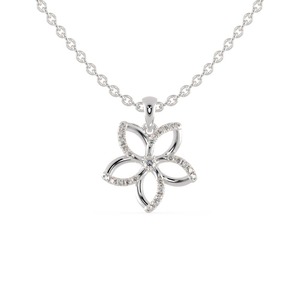 Collar de Cadena de Plata de Ley para Mujer con Colgante de Flor, Elegantes Dijes y Amuletos de Diamantes, Joyería - Product Image 2