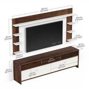 Mannsae Plus Mueble de TV Moderno de Madera Sintética con Estantes para Libros, Soporte para Decodificador y Exhibición Decorativa, para Colocar Junto a la Cama - Product Image 6
