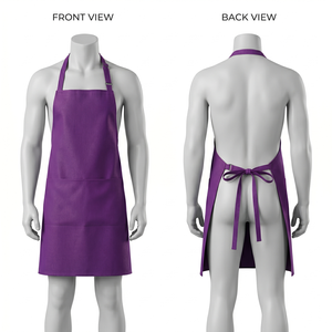 Mens Chef <b>Apron</b> 280 GSM Premium Poly Cotton Maroon Full Length Dual Front Pocket Custom Embroidery Print Logo Design - Product Image 2